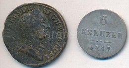 1762K 1kr Cu 'Mária Terézia' + Ausztria 1849A 6kr Ag T:2-,3 - Ohne Zuordnung