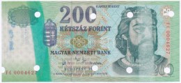 2004. 200Ft 'FC' Hibásnak Feltüntetett Bankjegy, Lyukasztásokkal,... - Unclassified