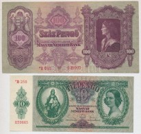 1930. 100P + 1936. 10P MindkettÅ‘n Csillagos Sorozatszám T:II-III Szép Papír - Non Classés