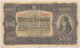 1923. 5000K Nyomdahely Nélkül, 'T.W.' Jelöléssel T:III Kis Szakadások - Non Classificati