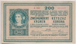 1918. 200K 'A 2081' Hullámos Hátlappal, Hátlapján 'SZEGEDI BANKEGYESÜLET... - Unclassified