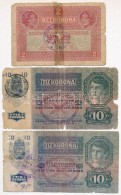 1912-1917. 2K-100K (7x) Felülbélyegzett Korona Bankjegy Tétel, Mind Gyenge Tartásban,... - Unclassified