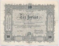 1848. 10Ft 'Kossuth Bankó' T:III Szakadás, Szép Papír - Non Classés