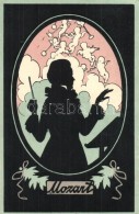 * T2 Mozart, Silhouette Art Postcard B.K.W.I. 425-2. - Non Classificati