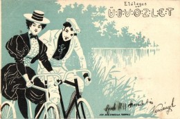 T3 1899 Couple On Bicycles. Aug. Strasilla, Troppau Litho (EB) - Ohne Zuordnung