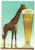 ** T1 Export Monimpex Budapest Reklámlap / Giraffe Beer Advertisement Art Postcard - Non Classés