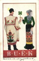 T2 BUÉK. Rigler József Ede Kiadása / New Year Greeting Art Postcard - Unclassified