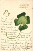 T2/T3 'A Quattre Feuilles' / Four-leaf Clover Lady; B.S.W. 1046. Litho S: Raphael Kirchner (EK) - Non Classificati