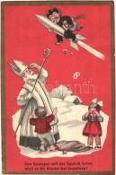 T2/T3 1959 Krampus On Torpedo With Saint Nicholas (EK) - Ohne Zuordnung