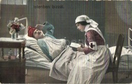 T2/T3 Istenben Bízzál. / WWI K.u.K. Military, Injured Soldier With Red Cross Nurse  (EK) - Non Classificati