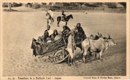 * T1/T2 Travellers In A Bullock Cart, Jaipur; Folklore - Unclassified