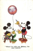 T3 'When I'm With You, Mickey, I'm Near Heaven' / Mickey And Minnie Mouse Eating Ice Cream, Balloon, Disney... - Ohne Zuordnung