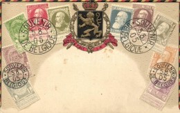 ** T2 Postes Belgique, Belgium - Set Of Stamps, Ottmar Zieher's Carte Philatelique No 54. Emb. Litho - Non Classés