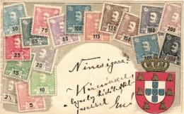 T2 Portugal - Set Of Stamps, Ottmar Zieher's Carte Philatelique No. 1. Emb. Litho - Ohne Zuordnung