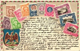 T2/T3 Mexico - Set Of Stamps, Ottmar Zieher's Carte Philatelique No. 30. Emb. Litho - Ohne Zuordnung