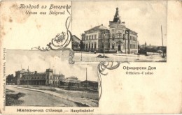 ** T2/T3 Belgrade, Offiziers Casino, Hauptbahnhof / Officers' Casino, Railway Station, Art Nouveau (fl) - Unclassified