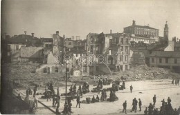 * T1/T2 Udine, WWI Destroyed Buildings With Market, Photo - Unclassified
