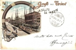 T2/T3 1897 (Vorläufer!) Trieste, Canal Grande. Louis Glaser No. 3334. Anchor Litho - Unclassified