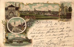 T2/T3 1899 Straubing, Spital Thor, Ludwigsplatz, Agnes Bernauer Thurm / Hospital Entrance, Square, Tower, Bridge,... - Unclassified