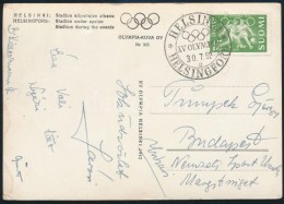 1952 Helsinki Olimpia, Magyar úszók által Hazaküldött Képeslap Novák... - Sonstige & Ohne Zuordnung