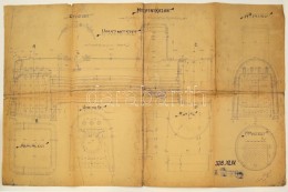 1967 Mozdonykazán A Az Ózd-Rákos 650 M/m Nyomtávú Mozdonyhoz, Tervrajz, 55x93 Cm - Unclassified