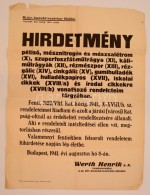 1941 Wert Henrik (1881-1952) Vezérkari FÅ‘nök (1938-1941) 1941 Augusztus 8.-i Hirdetménye, Amely... - Non Classificati