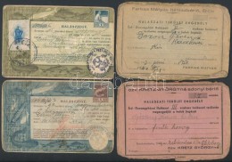 1943-1945 2 Db Halászati Terület Engedély + 2 Db Halászjegy Okmánybélyeggel - Non Classificati