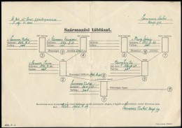 1941 Származási Táblázat, M. Kir. Váci 15. Honv. Gyalogezred által... - Unclassified