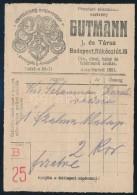 Cca 1920 Gutman J. és Társa Budapest úri Divatüzlet Díszes Fejléces... - Non Classificati