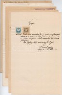 1880-1944 6 Db Okmány Klf Illetékbélyeges Díjlerovással - Ohne Zuordnung