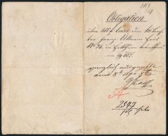 1857 Kötelezvény 1854-es 1fl (Gulden) CM Illetékbélyeggel,... - Non Classés