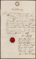 1853 GyÅ‘r Megyei Okmányok 15kr Szignettás Papíron, Viaszpecsétekkel - Non Classés