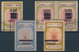 1924-1927 5 Db Szolnok Városi Illetékbélyeg, Közte 1 Db Pár (37.000) - Ohne Zuordnung