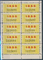 1955 Használatlan MÁV Utazási Bélyeg 10-es Teljes ív - Ohne Zuordnung