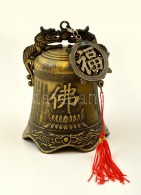 Kínai Feliratozott Kolomp, CsengÅ‘, Taoista Pap? Bronz. / Chinese Bell With Writings And Image Of A Taoist?... - Other & Unclassified