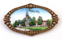 'Mariatál', Porcelán Berakásos Fém Bross, 2×4 Cm - Other & Unclassified