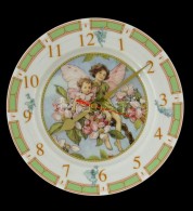 Tavasztündér-motívumos Dekoratív Angol Porcelán óra, Matricás,... - Sonstige & Ohne Zuordnung