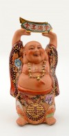 NevetÅ‘ Buddha, Kézzel Festett, Jelzés Nélkül, Kopott, M: 20 Cm - Altri & Non Classificati