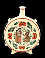 Hollóházi Porcelán Kulacs, Kézzel Festett, Hibátlan, Jelzett, M:22 Cm - Autres & Non Classés