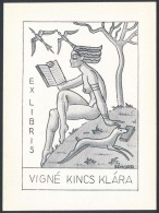 Schorr Tibor (?-?): Erotikus Art Deco Exlibris Vigné Kincs Klára. Klisé, Papír, Jelzett... - Other & Unclassified