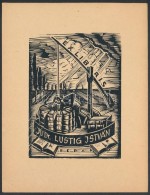Jaro Beran  (1892-1962): Ex Libris, Dr. Lustig István. Fametszet, Papír, Jelzett A Dúcon,... - Altri & Non Classificati