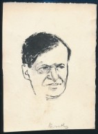 Jelzés Nélkül: Karinthy. Szén, Papír, 20×15 Cm - Other & Unclassified