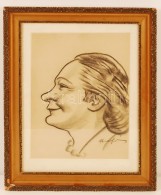 Faragó Ákos (1903 - 1980): NÅ‘i Portré (karikatúra) . Szén, Papír,... - Other & Unclassified