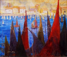 Bényi Emese (1973-): Vitorlások. Olaj, Vászon, Jelzett, 60×70 Cm - Autres & Non Classés