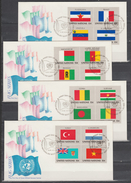 ONU  1980  Flag.drapeau  316 / 331 1° Jour 4 Enveloppes - Cartas & Documentos