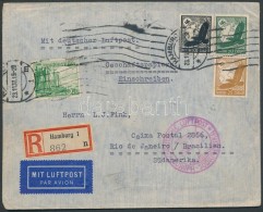 1938 Ajánlott Légiposta Levél Rio De Janeiróba / Registered Airmail Cover To Brasil - Other & Unclassified