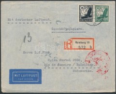 1938 Ajánlott Légiposta Levél Rio De Janeiróba / Registered Airmail Cover To Brasil - Other & Unclassified