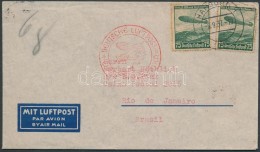 1937 Légiposta Levél Brazíliába 2 X Mi 607 Bérmentesítéssel /... - Other & Unclassified