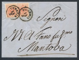 1857 2 X 15c Levélen / On Cover 'VENEZIA' - 'MANTOVA' - Autres & Non Classés