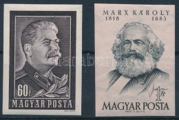 ** 1953 Sztálin-gyász + Marx 2 Klf Vágott Bélyeg (14.000) - Other & Unclassified